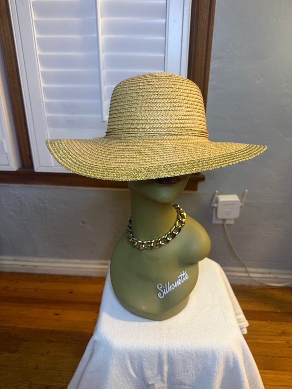 Wide Brim Straw Sun Hat - Natural Beige